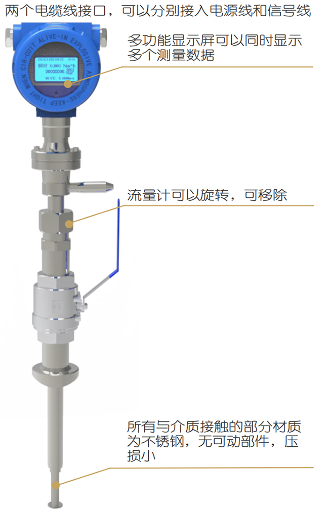 智能熱式氣體質(zhì)量流量計(jì)結(jié)構(gòu)圖